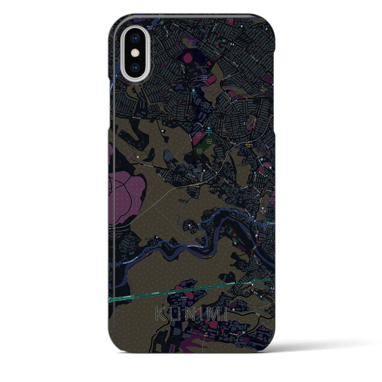【国見(宮城県)】地図柄iPhoneケース(バックカバータイプ)