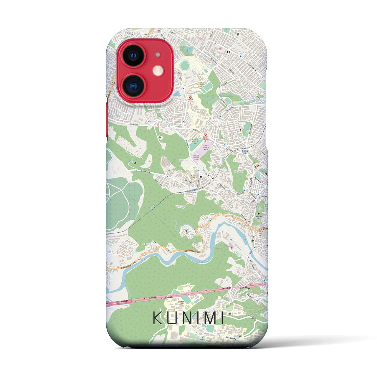 【国見(宮城県)】地図柄iPhoneケース(バックカバータイプ)