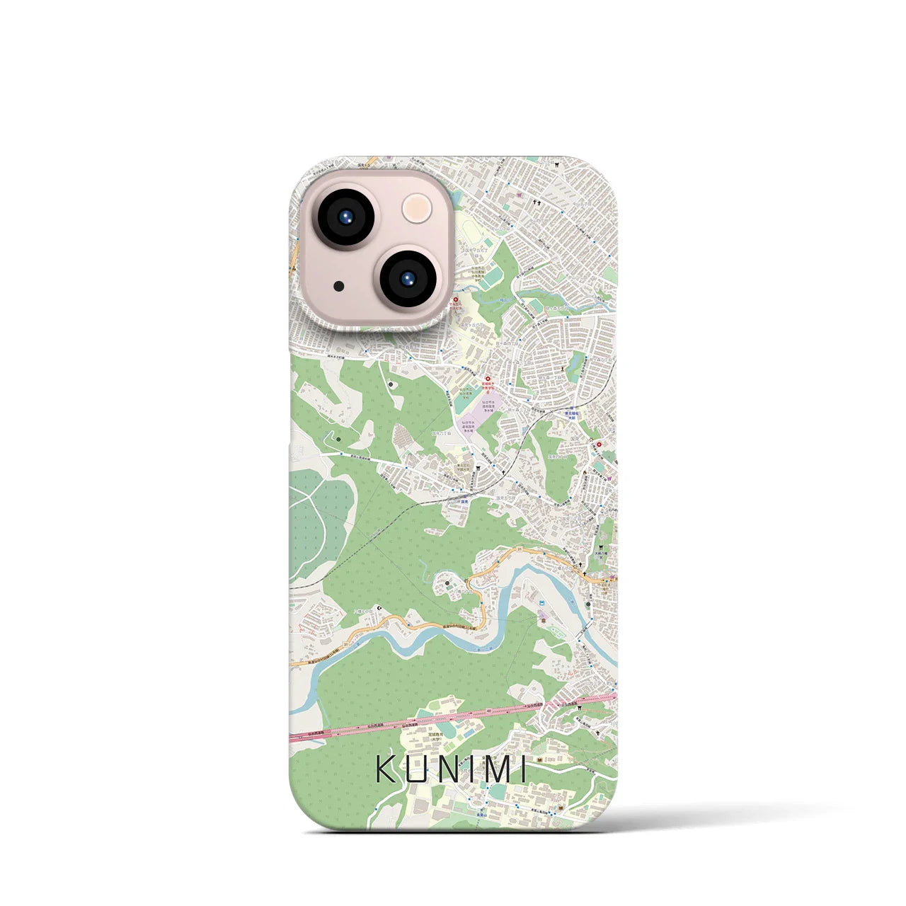 【国見(宮城県)】地図柄iPhoneケース(バックカバータイプ)