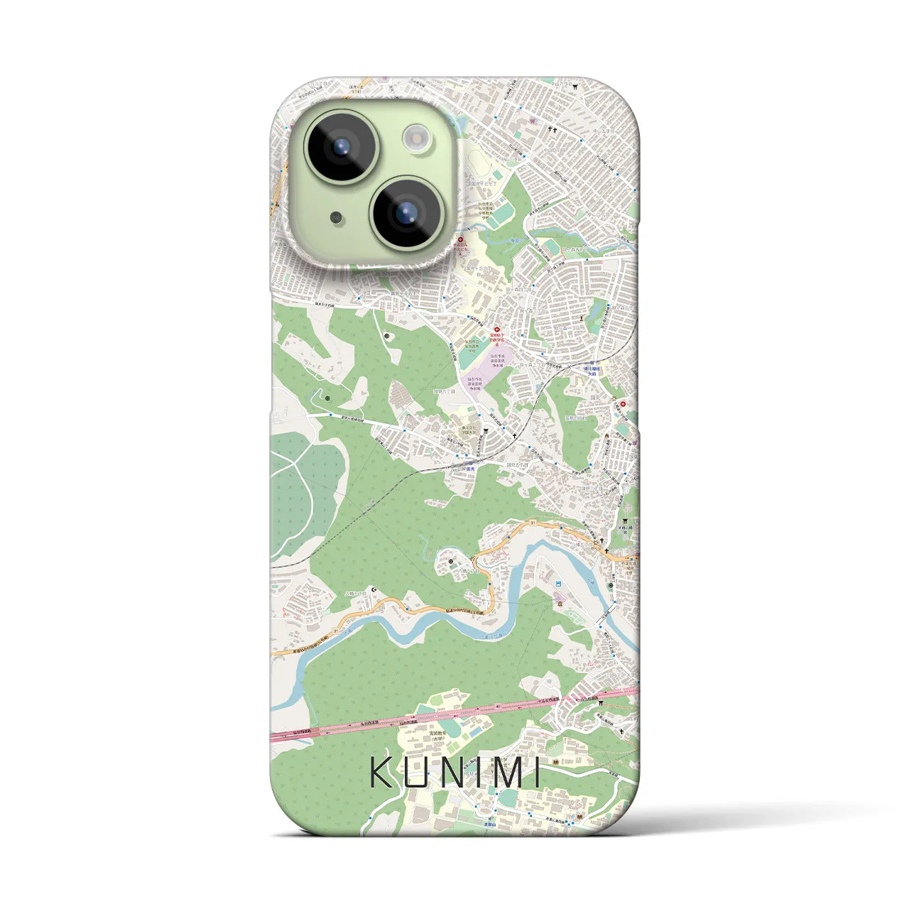 【国見(宮城県)】地図柄iPhoneケース(バックカバータイプ)