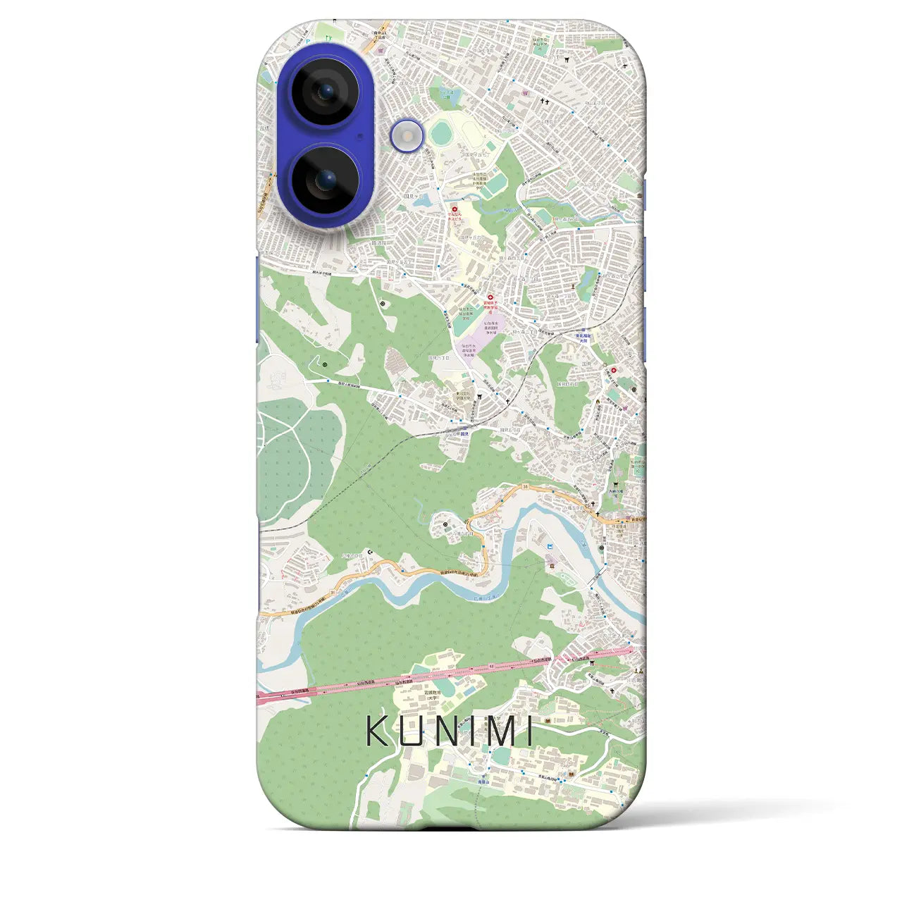 【国見(宮城県)】地図柄iPhoneケース(バックカバータイプ)ナチュラル・iPhone 16 Pro Max 用