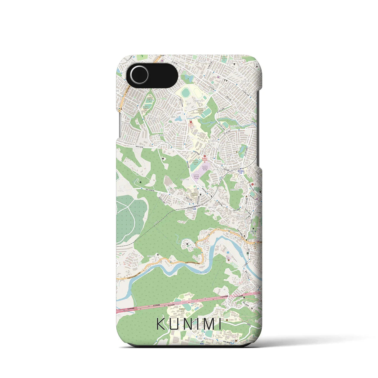 【国見(宮城県)】地図柄iPhoneケース(バックカバータイプ)