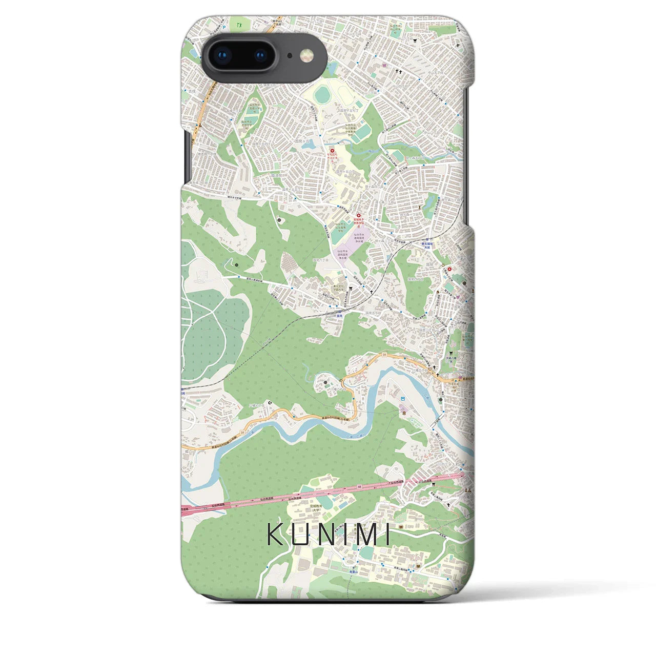 【国見(宮城県)】地図柄iPhoneケース(バックカバータイプ)