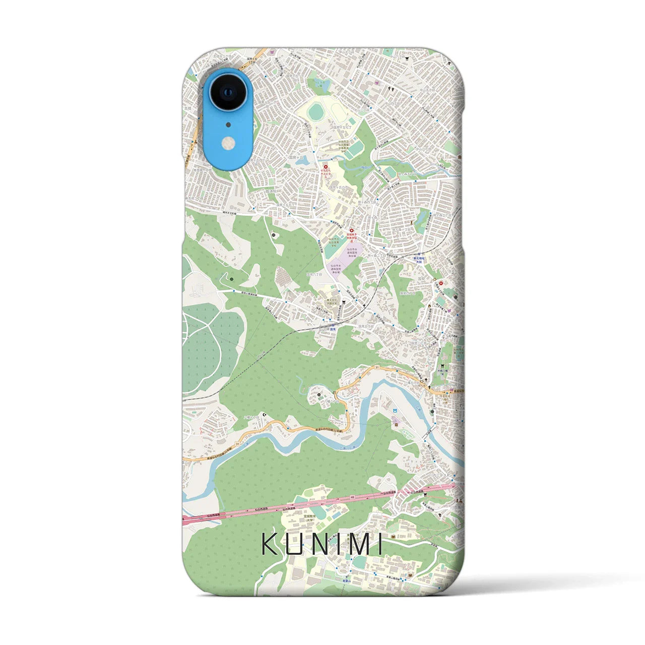 【国見(宮城県)】地図柄iPhoneケース(バックカバータイプ)