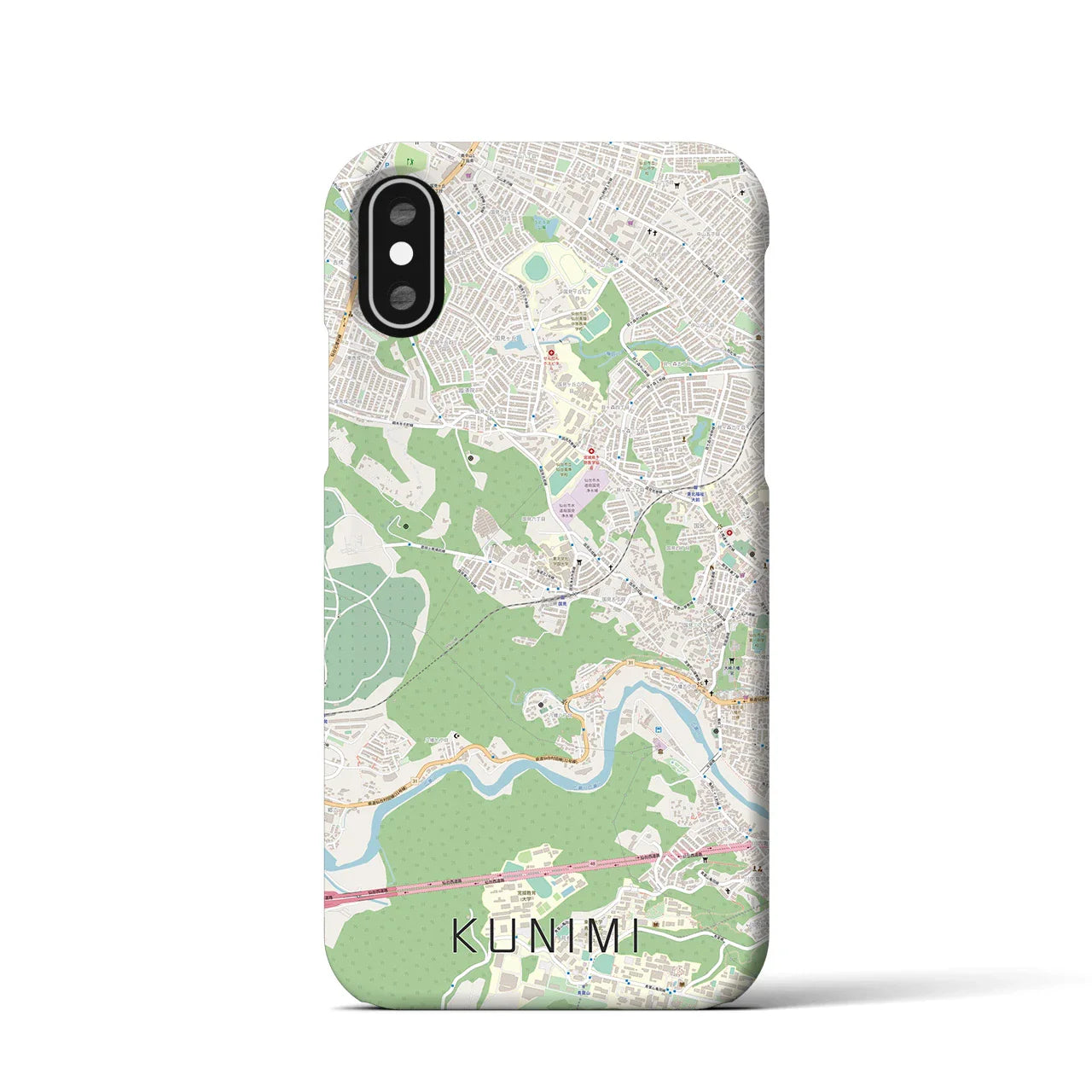 【国見(宮城県)】地図柄iPhoneケース(バックカバータイプ)