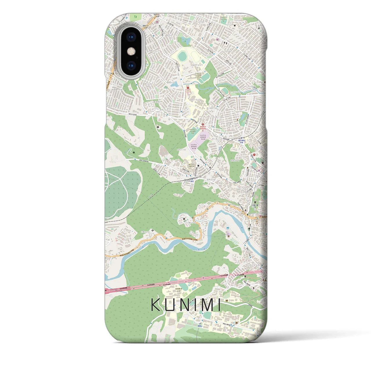 【国見(宮城県)】地図柄iPhoneケース(バックカバータイプ)