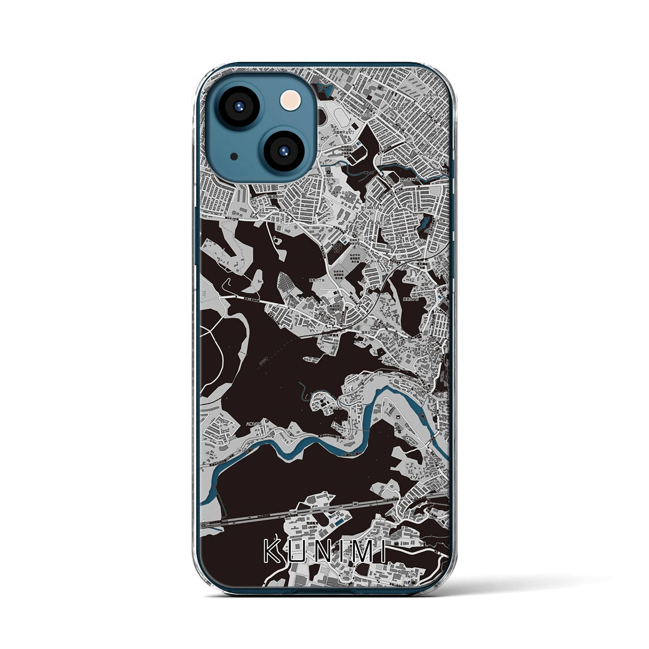 【国見(宮城県)】地図柄iPhoneケース(クリアタイプ)