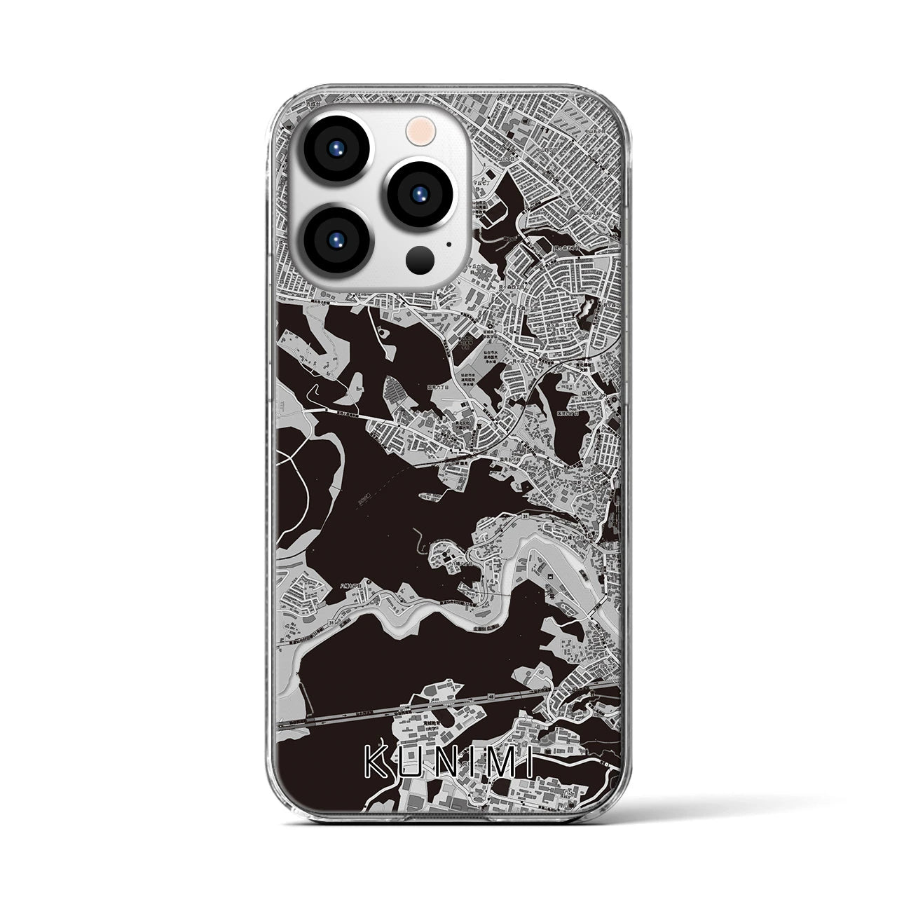 【国見(宮城県)】地図柄iPhoneケース(クリアタイプ)