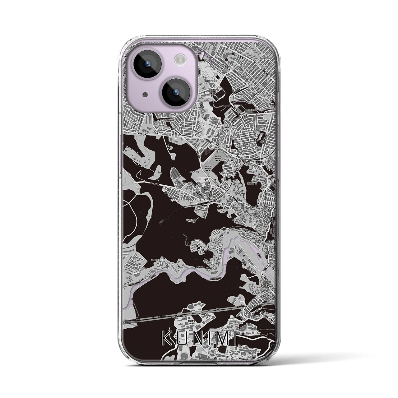 【国見(宮城県)】地図柄iPhoneケース(クリアタイプ)