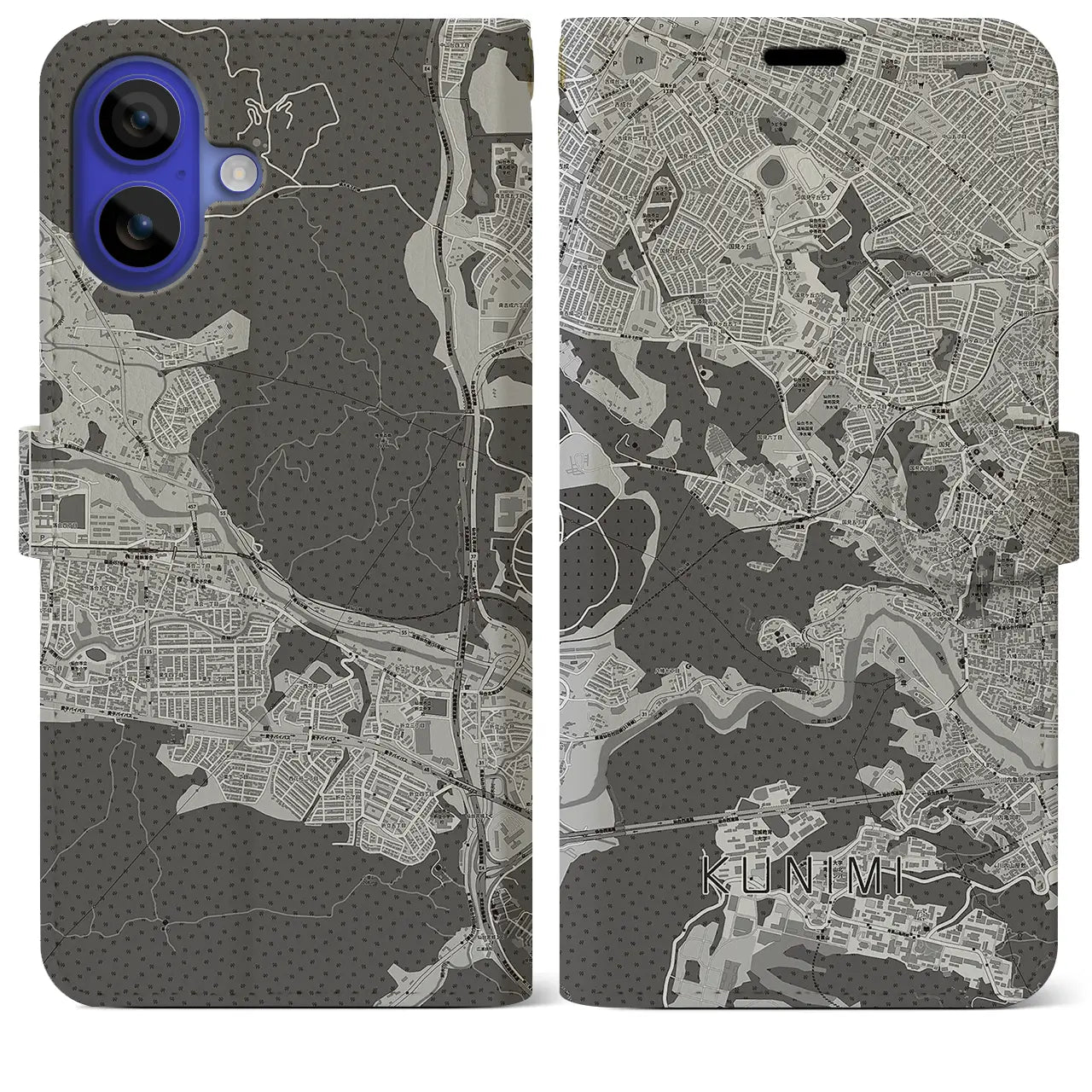 【国見(宮城県)】地図柄iPhoneケース(手帳タイプ)