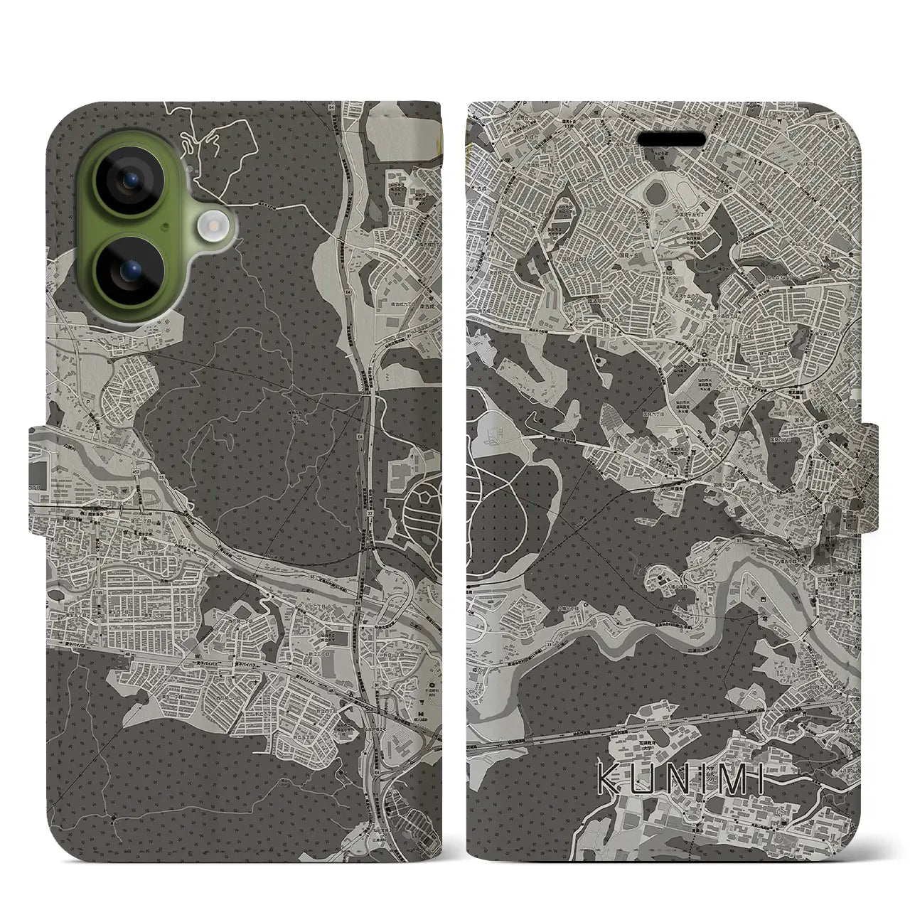 【国見(宮城県)】地図柄iPhoneケース(手帳タイプ)