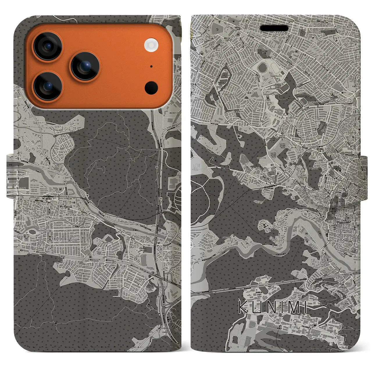 【国見(宮城県)】地図柄iPhoneケース(手帳タイプ)