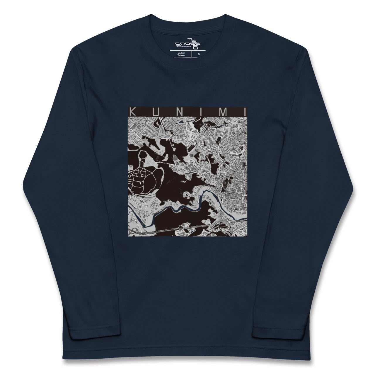 【国見(宮城県)】地図柄ロングスリーブTシャツ