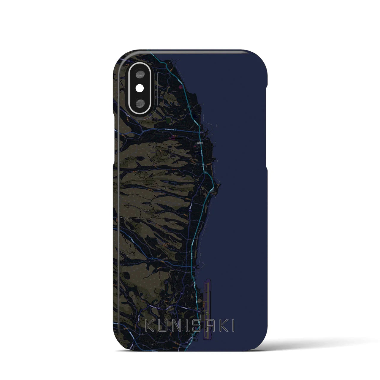 【国東(大分県)】地図柄iPhoneケース(バックカバータイプ)