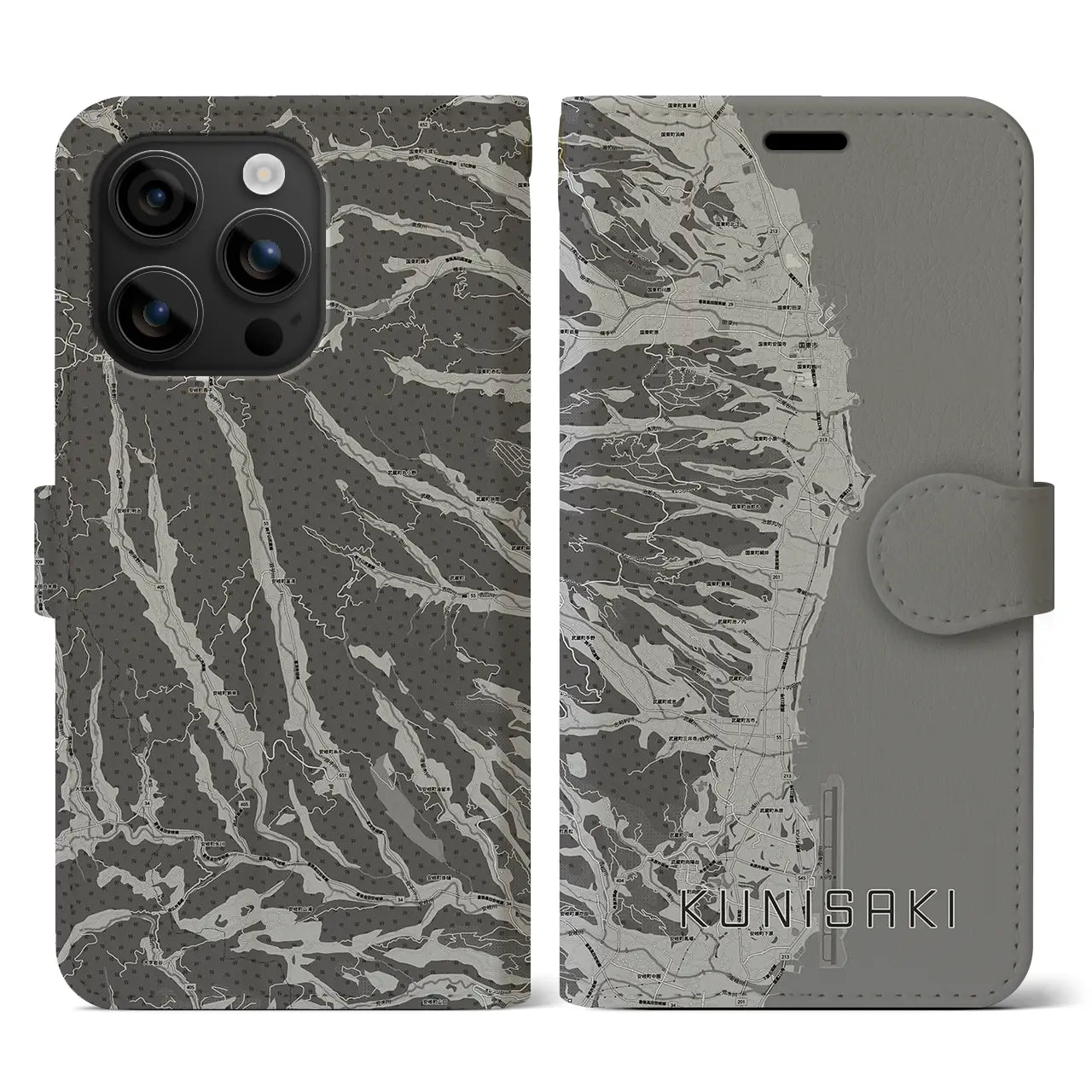 【国東(大分県)】地図柄iPhoneケース(手帳タイプ)