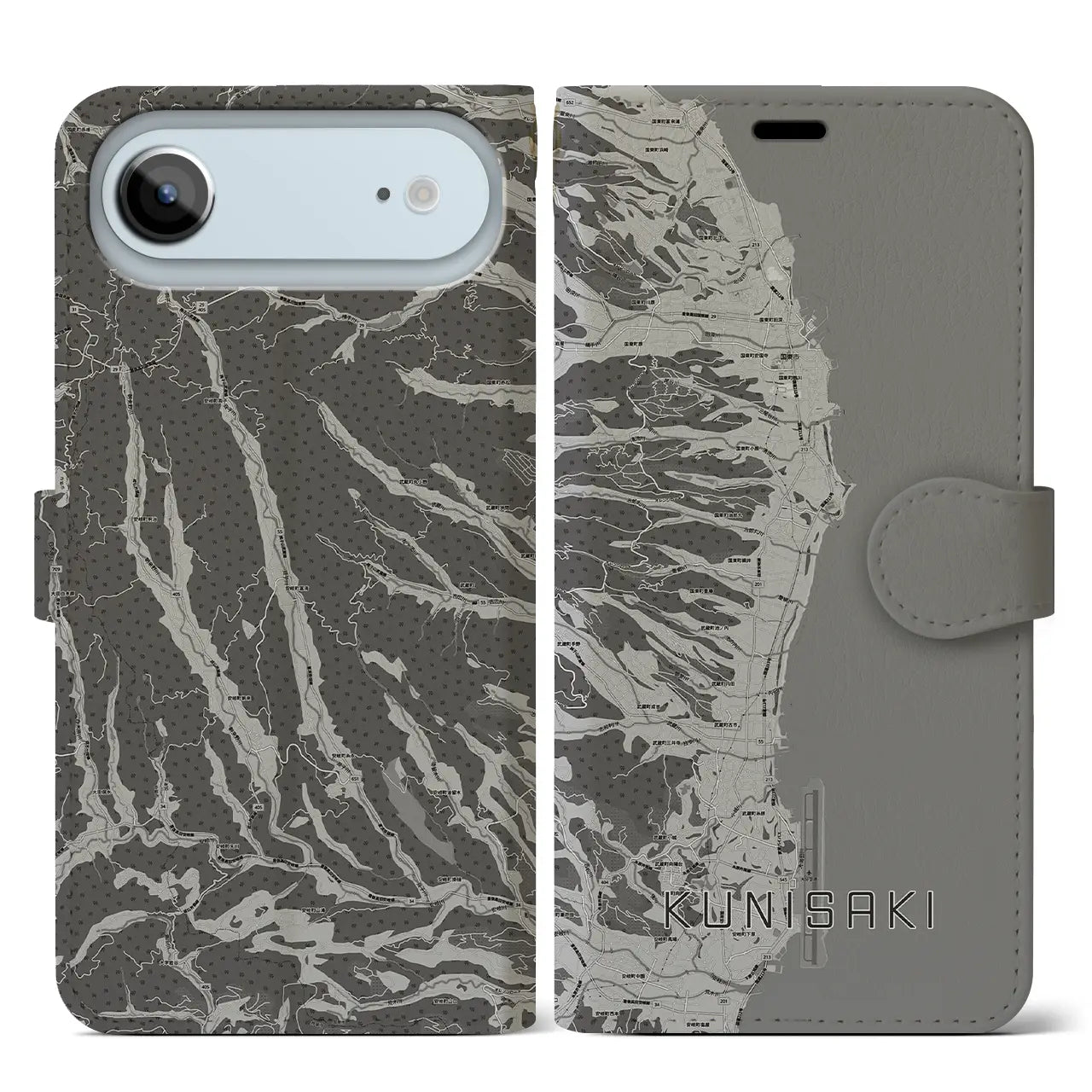 【国東(大分県)】地図柄iPhoneケース(手帳タイプ)