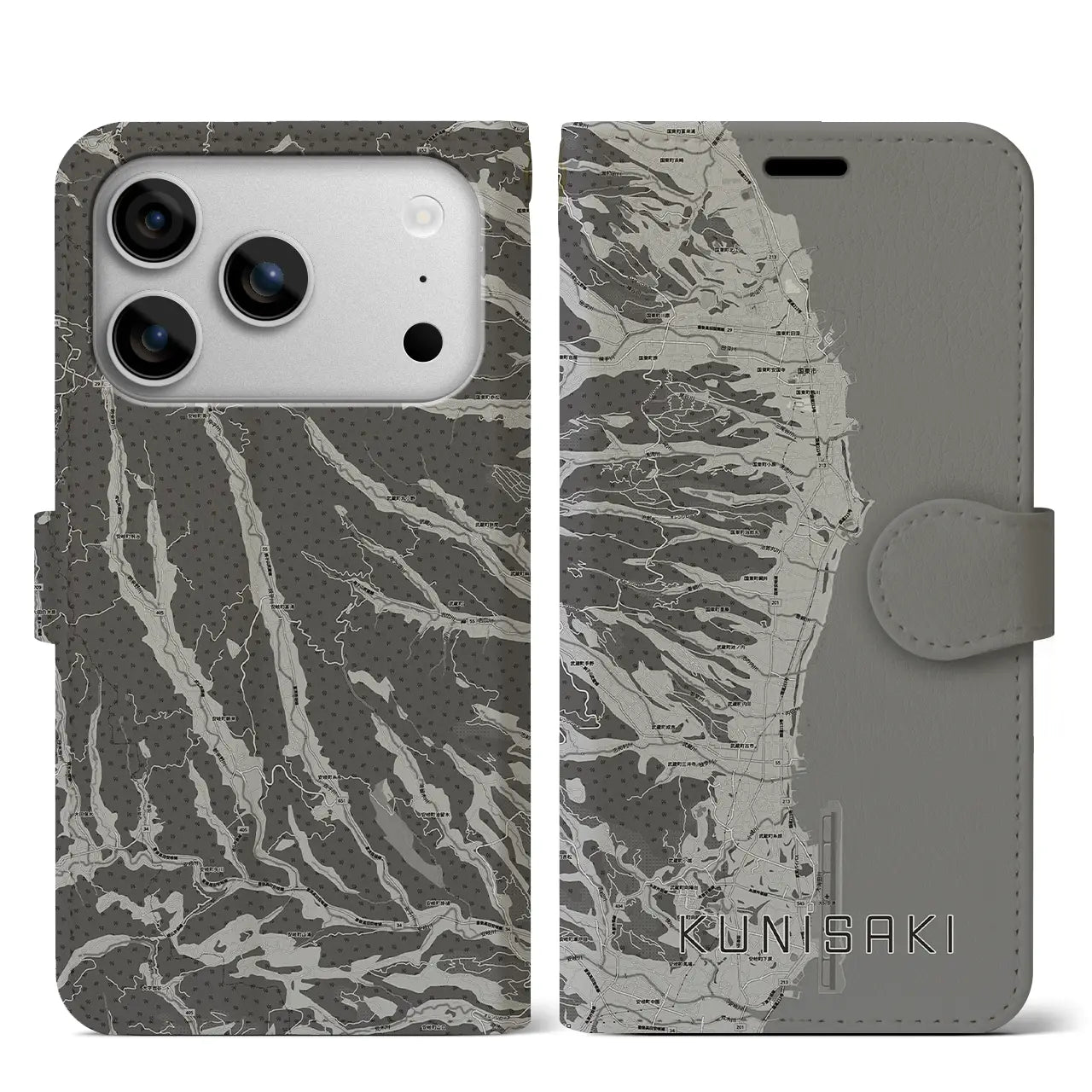 【国東(大分県)】地図柄iPhoneケース(手帳タイプ)