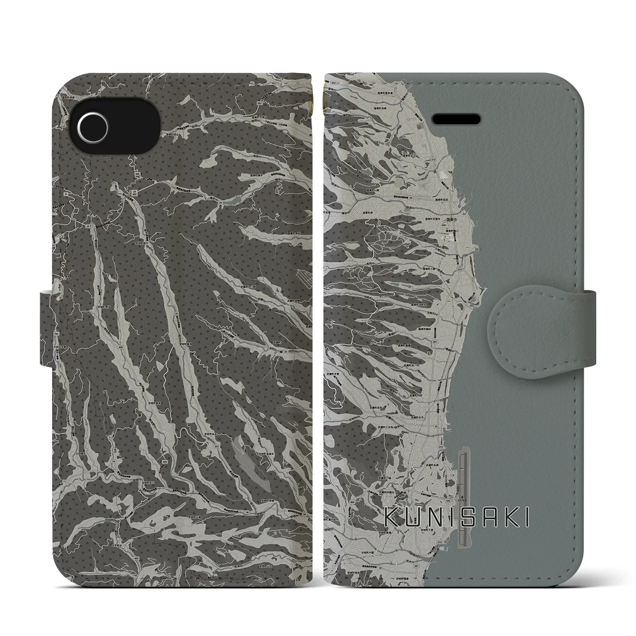 【国東(大分県)】地図柄iPhoneケース(手帳タイプ)