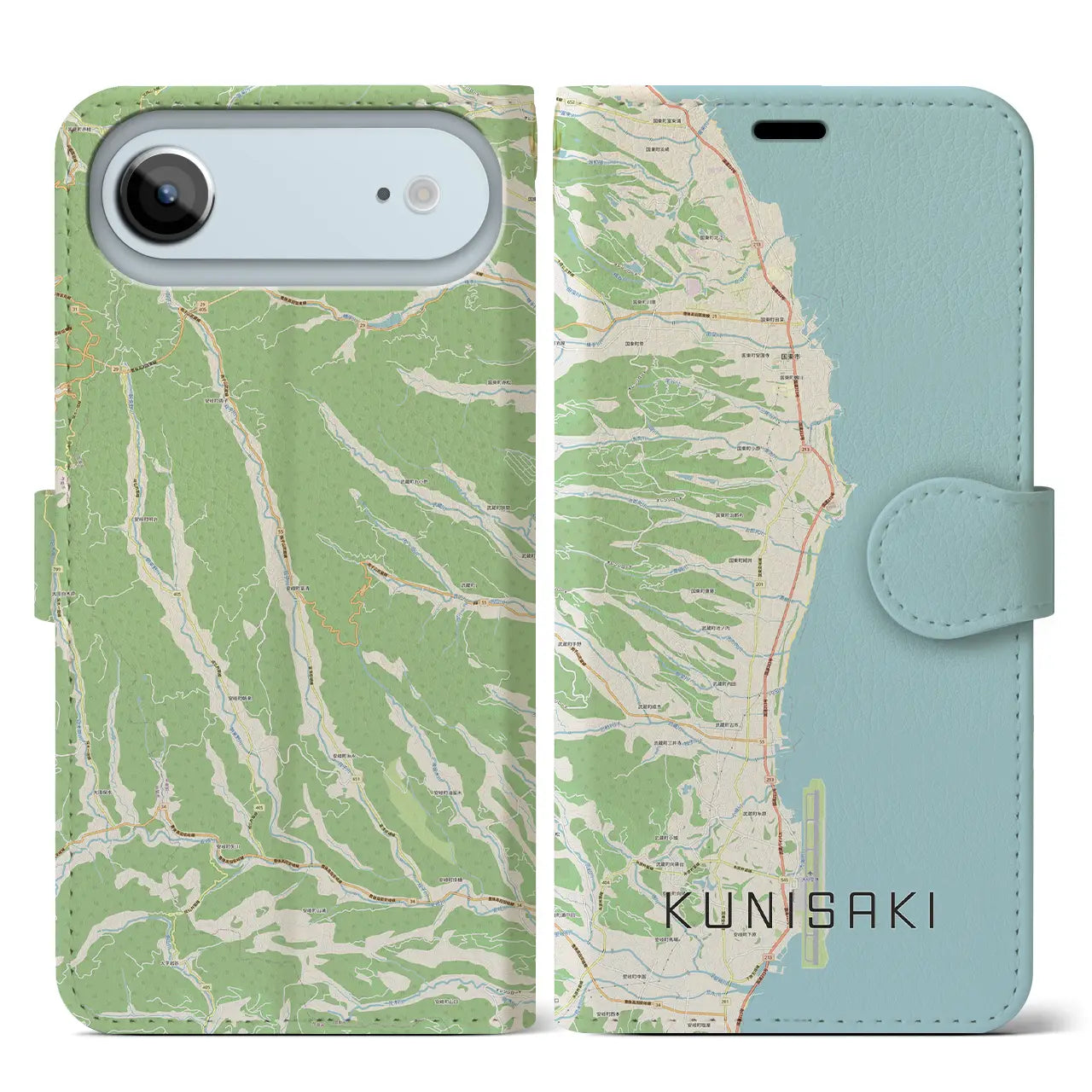 【国東(大分県)】地図柄iPhoneケース(手帳タイプ)