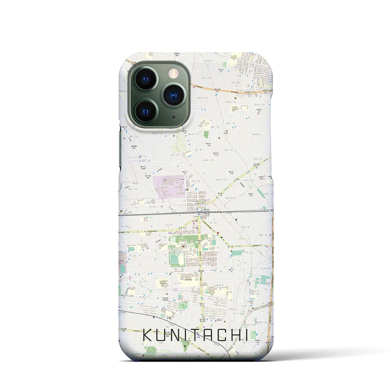【国立2(東京都)】地図柄iPhoneケース(バックカバータイプ)