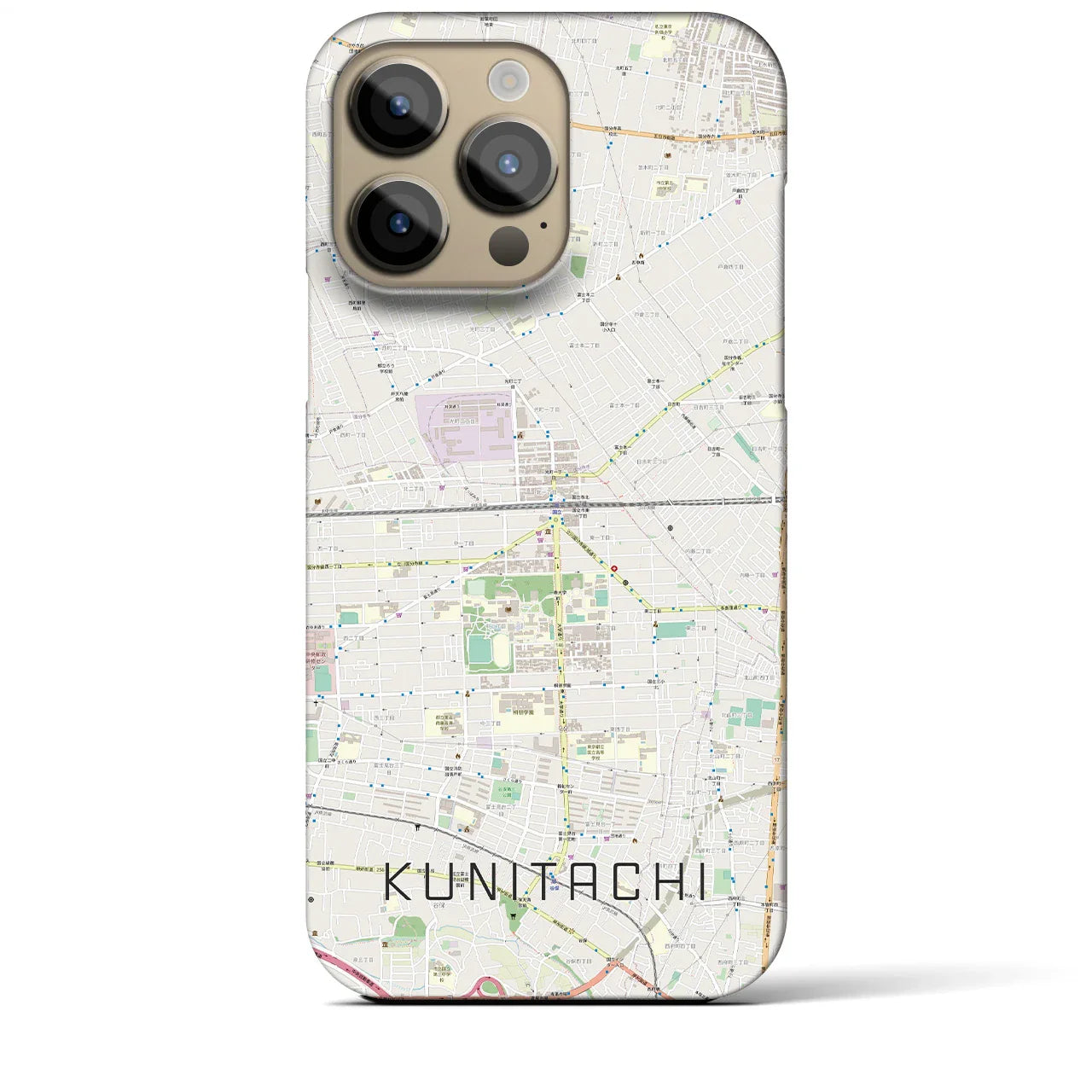 【国立2(東京都)】地図柄iPhoneケース(バックカバータイプ)