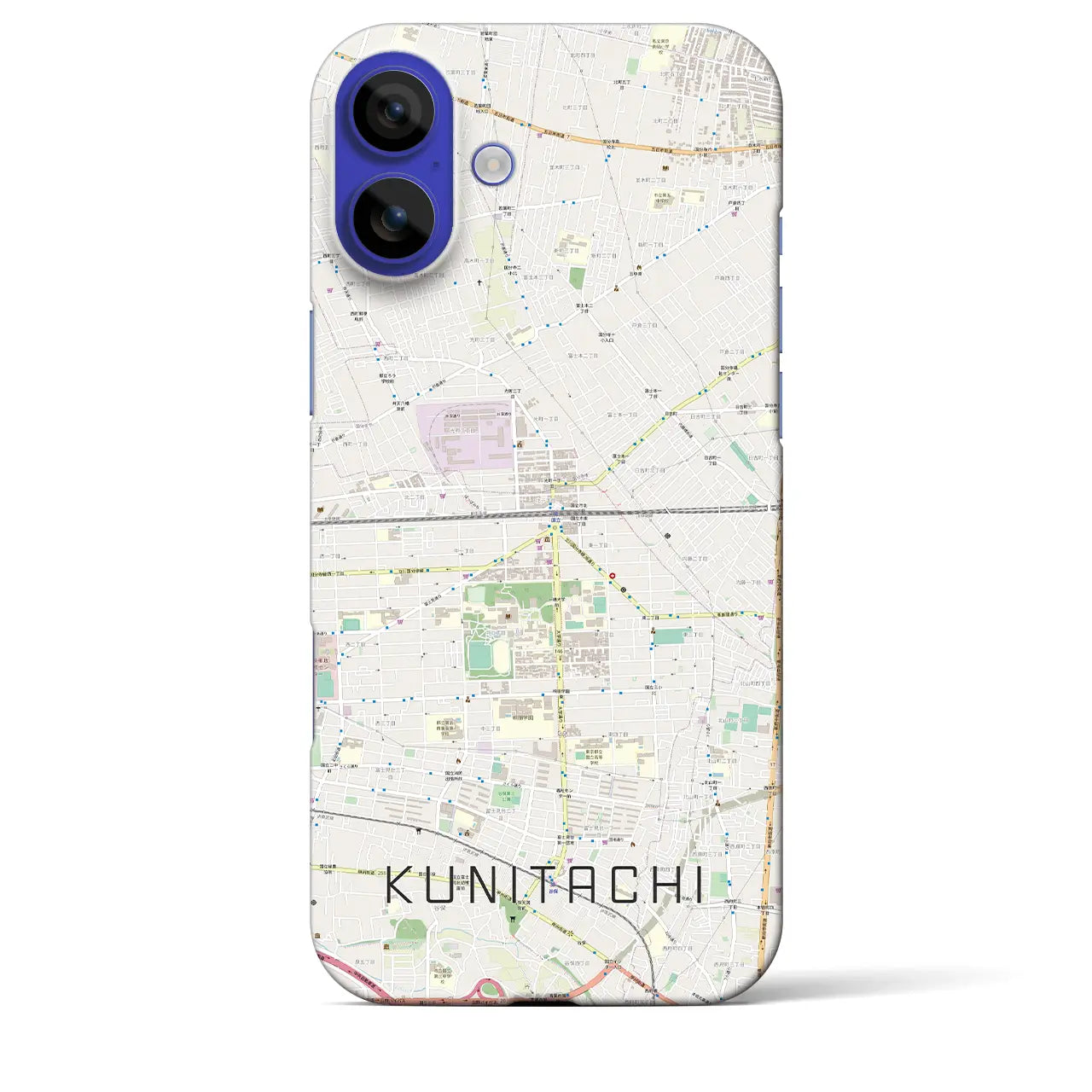 【国立2(東京都)】地図柄iPhoneケース(バックカバータイプ)ナチュラル・iPhone 16 Pro Max 用