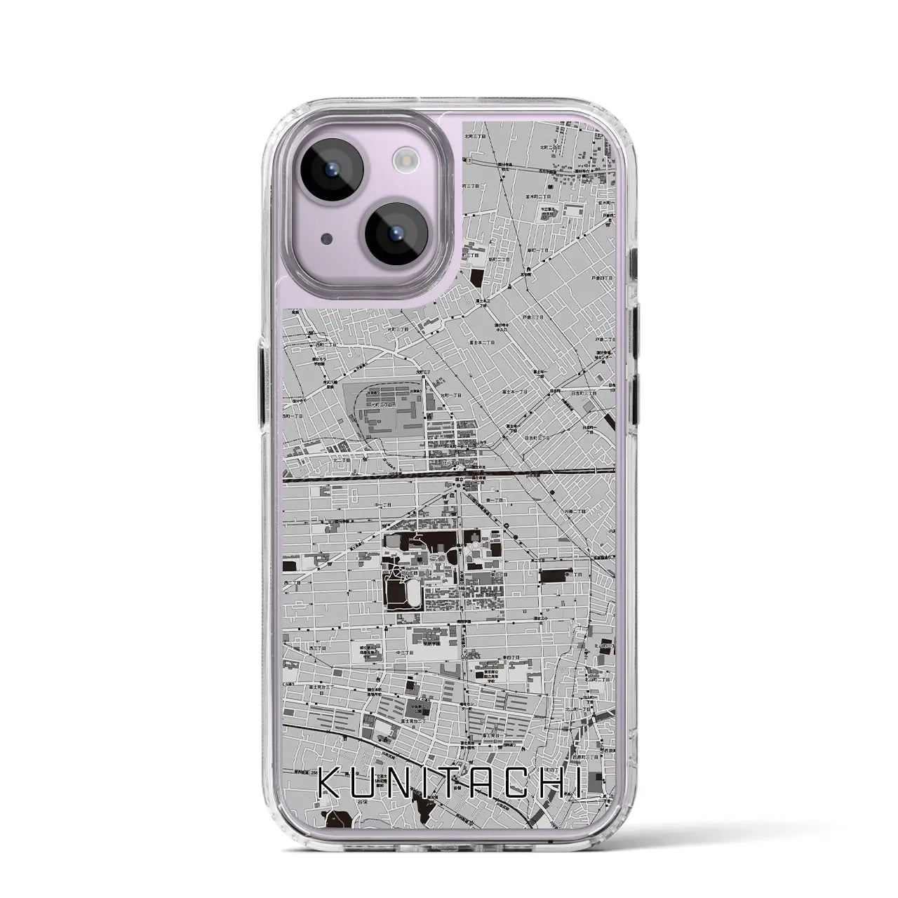【国立2(東京都)】地図柄iPhoneケース(MagSafeタイプ)