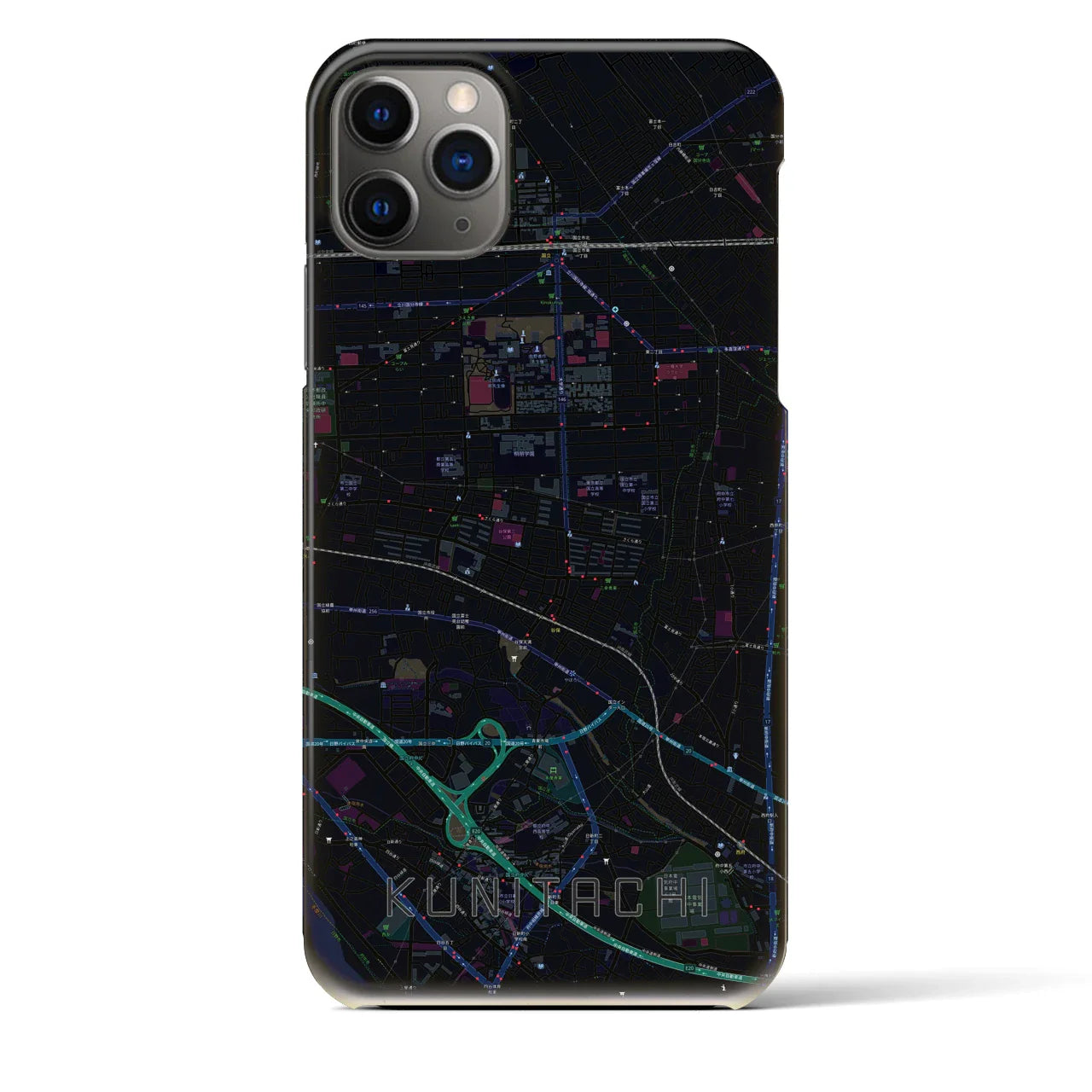 【国立(東京都)】地図柄iPhoneケース(バックカバータイプ)