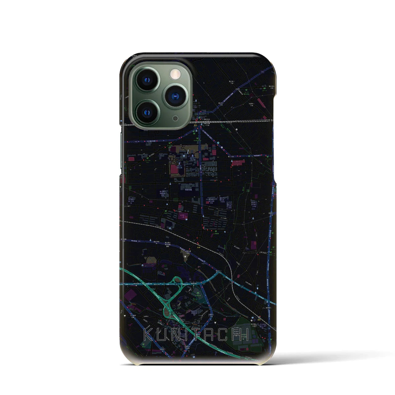 【国立(東京都)】地図柄iPhoneケース(バックカバータイプ)