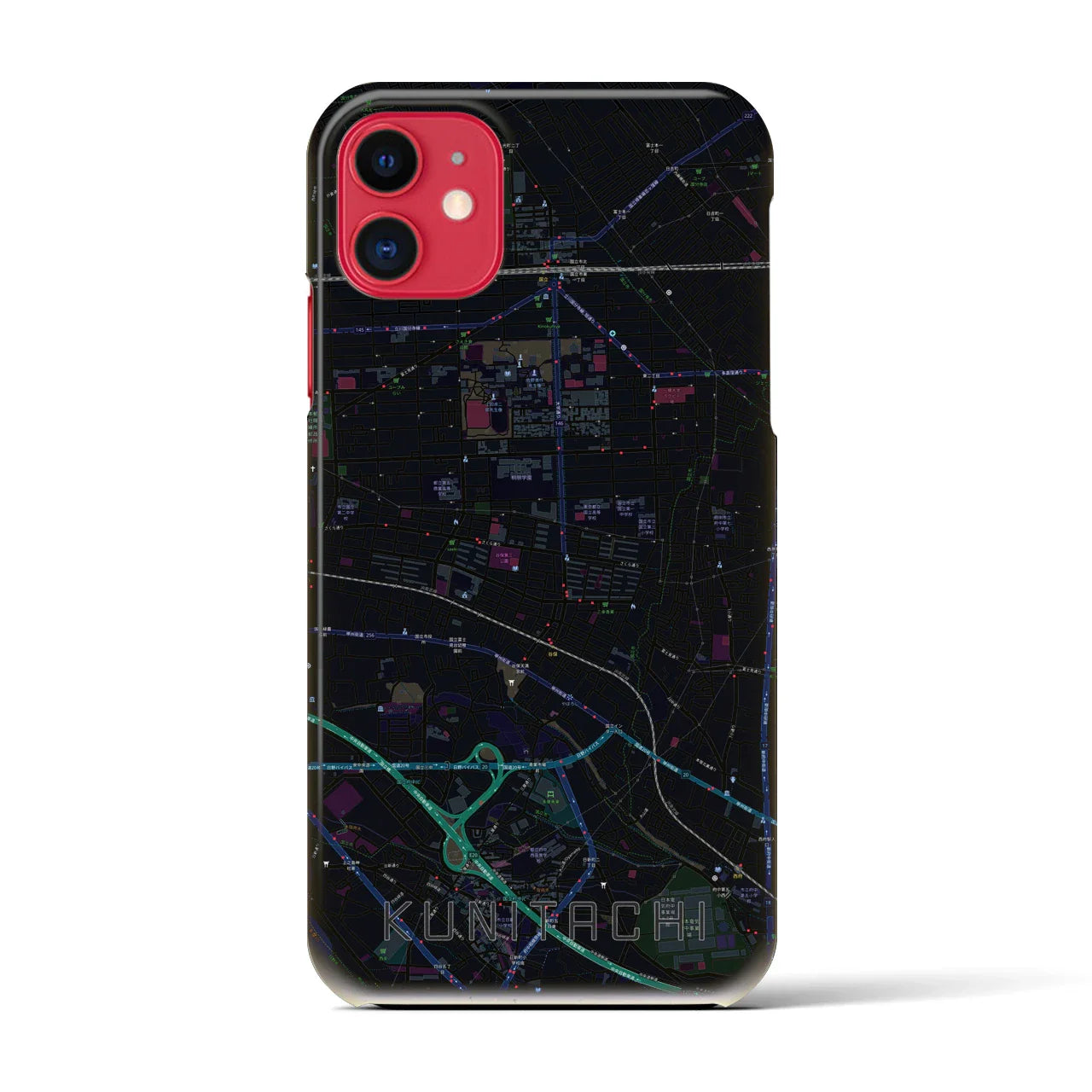 【国立(東京都)】地図柄iPhoneケース(バックカバータイプ)