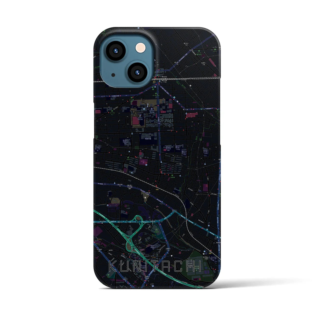【国立(東京都)】地図柄iPhoneケース(バックカバータイプ)
