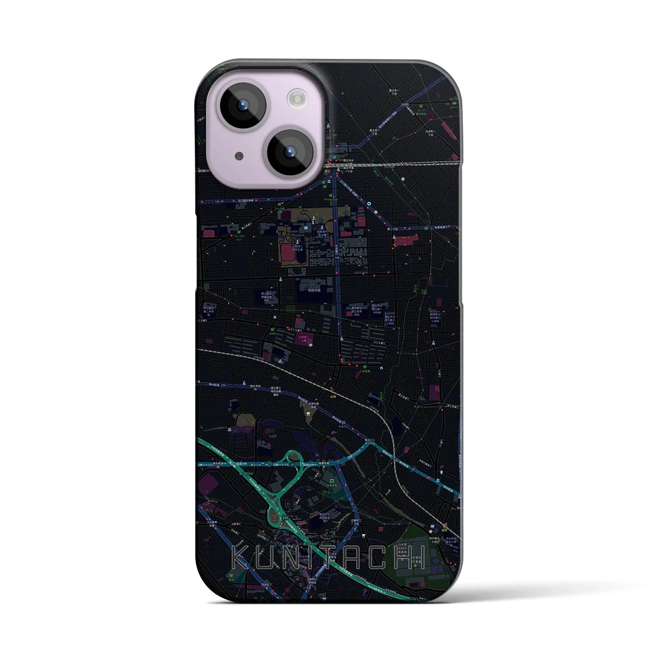 【国立(東京都)】地図柄iPhoneケース(バックカバータイプ)