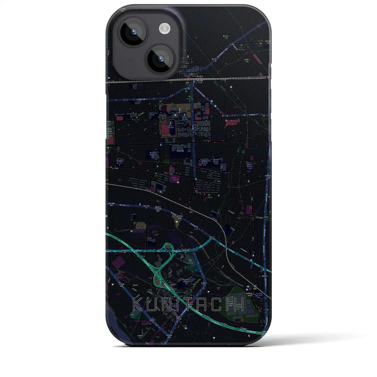 【国立(東京都)】地図柄iPhoneケース(バックカバータイプ)