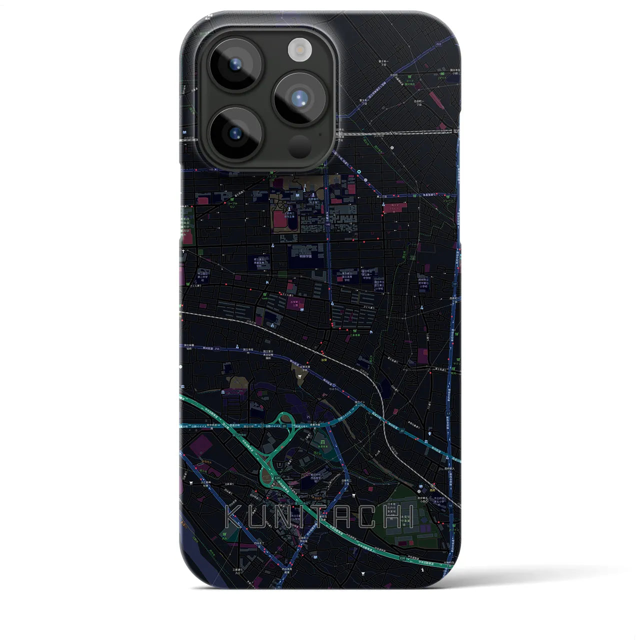 【国立(東京都)】地図柄iPhoneケース(バックカバータイプ)