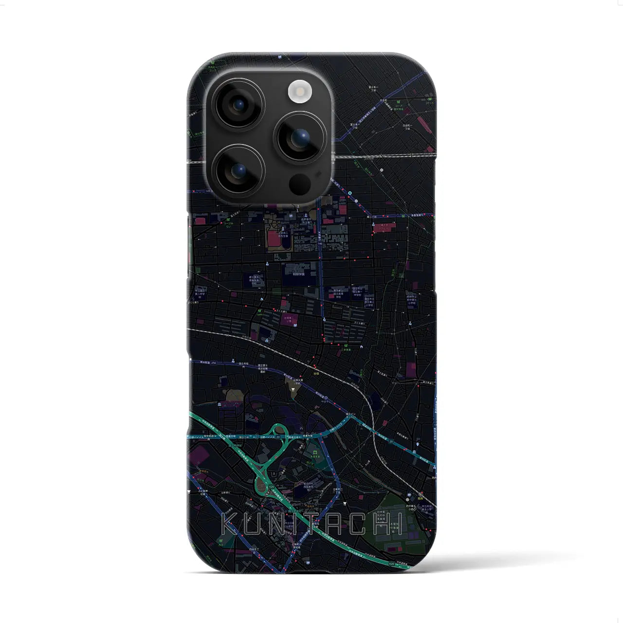 【国立(東京都)】地図柄iPhoneケース(バックカバータイプ)