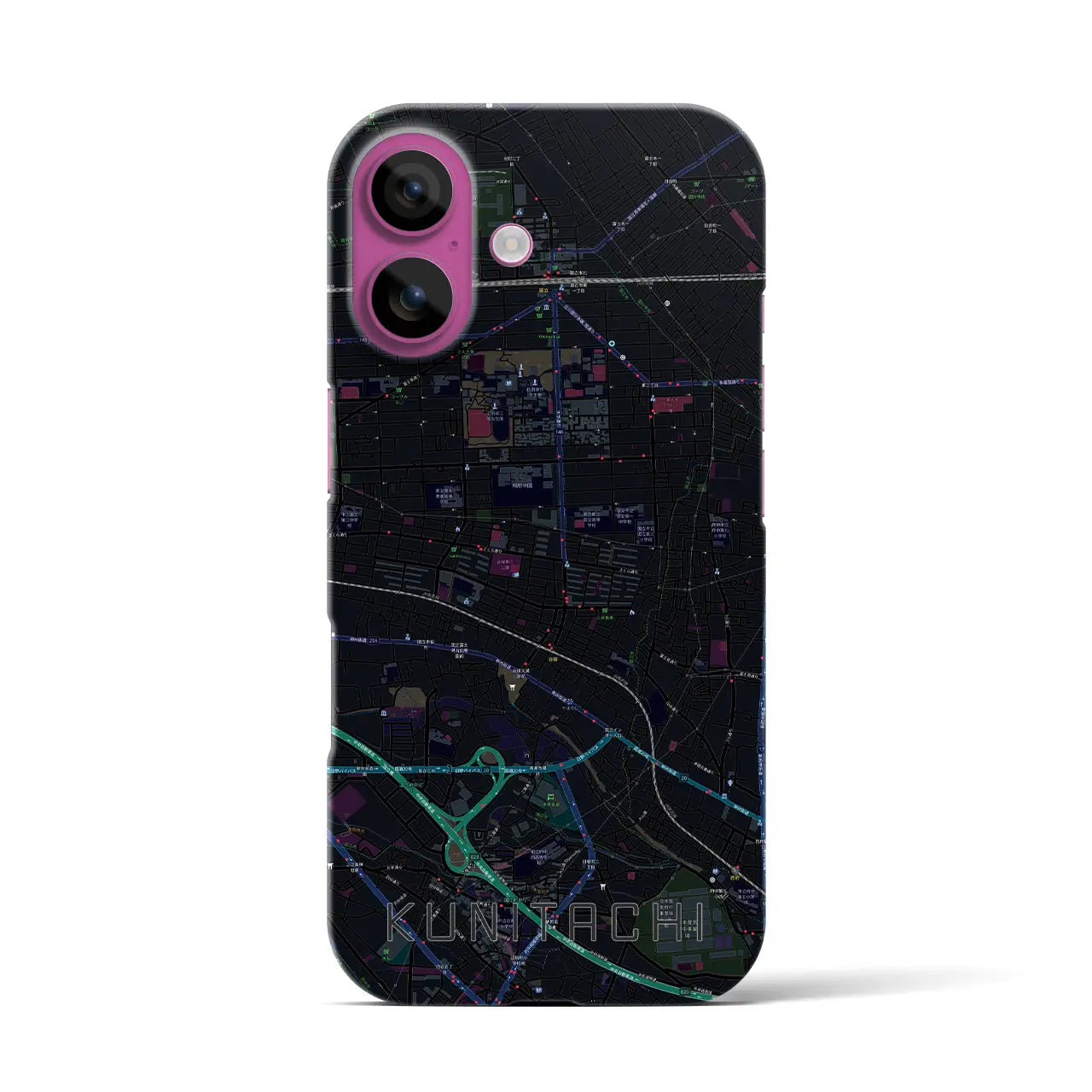 【国立(東京都)】地図柄iPhoneケース(バックカバータイプ)