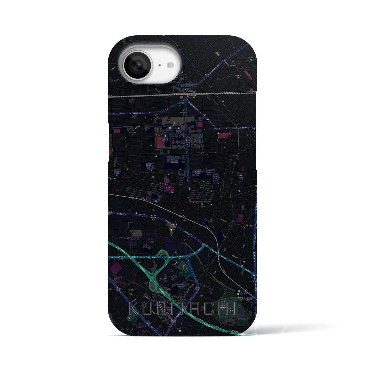 【国立(東京都)】地図柄iPhoneケース(バックカバータイプ)