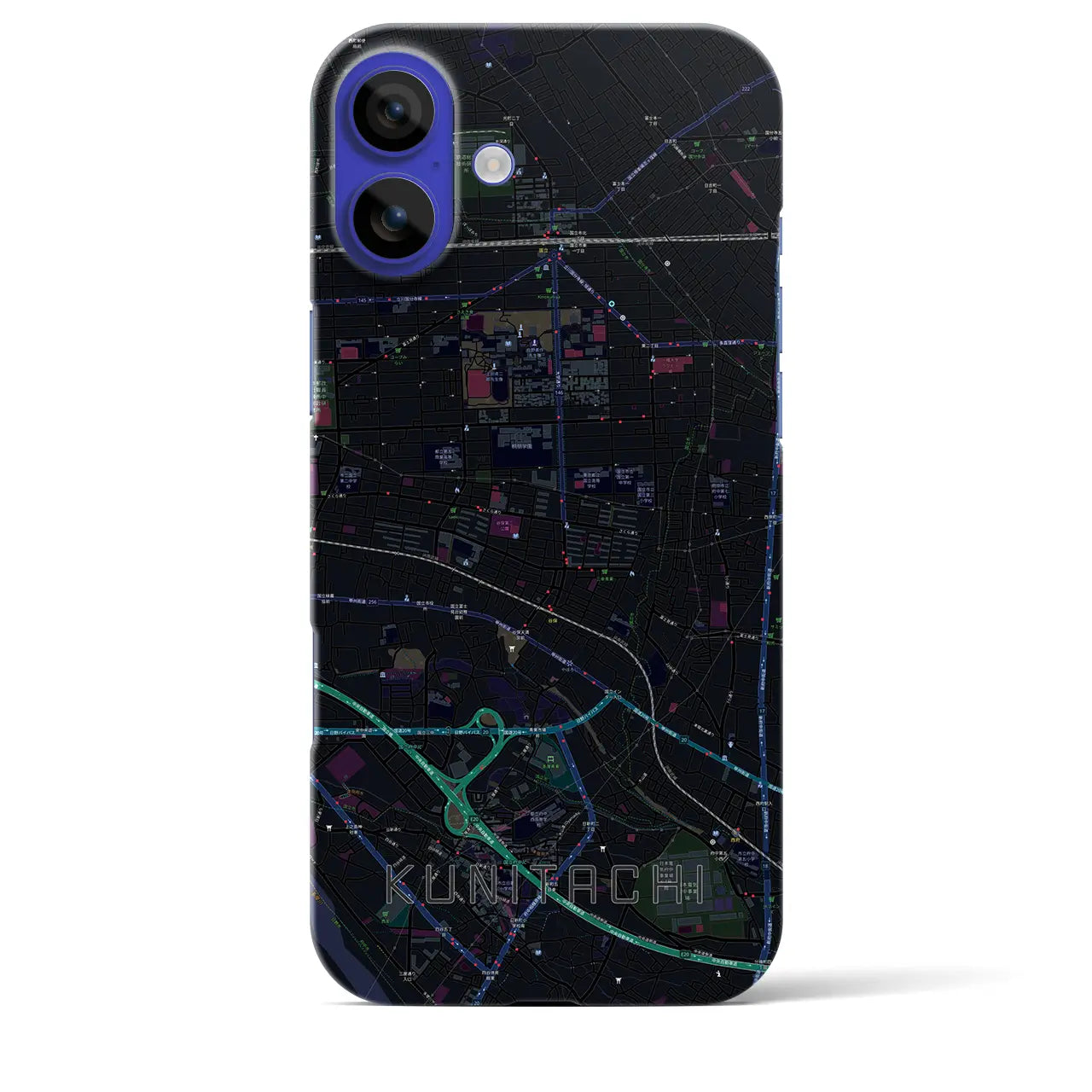 【国立(東京都)】地図柄iPhoneケース(バックカバータイプ)