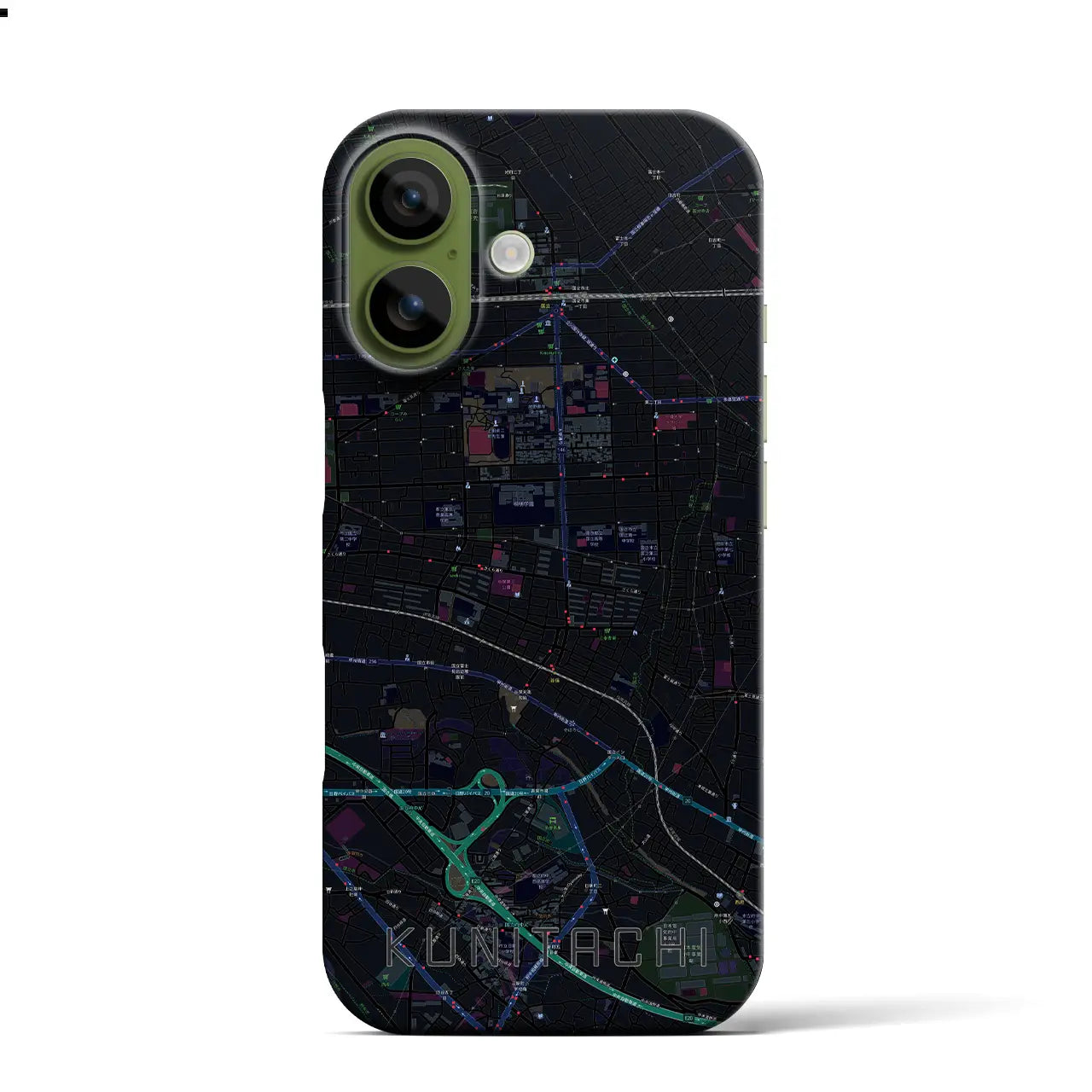 【国立(東京都)】地図柄iPhoneケース(バックカバータイプ)