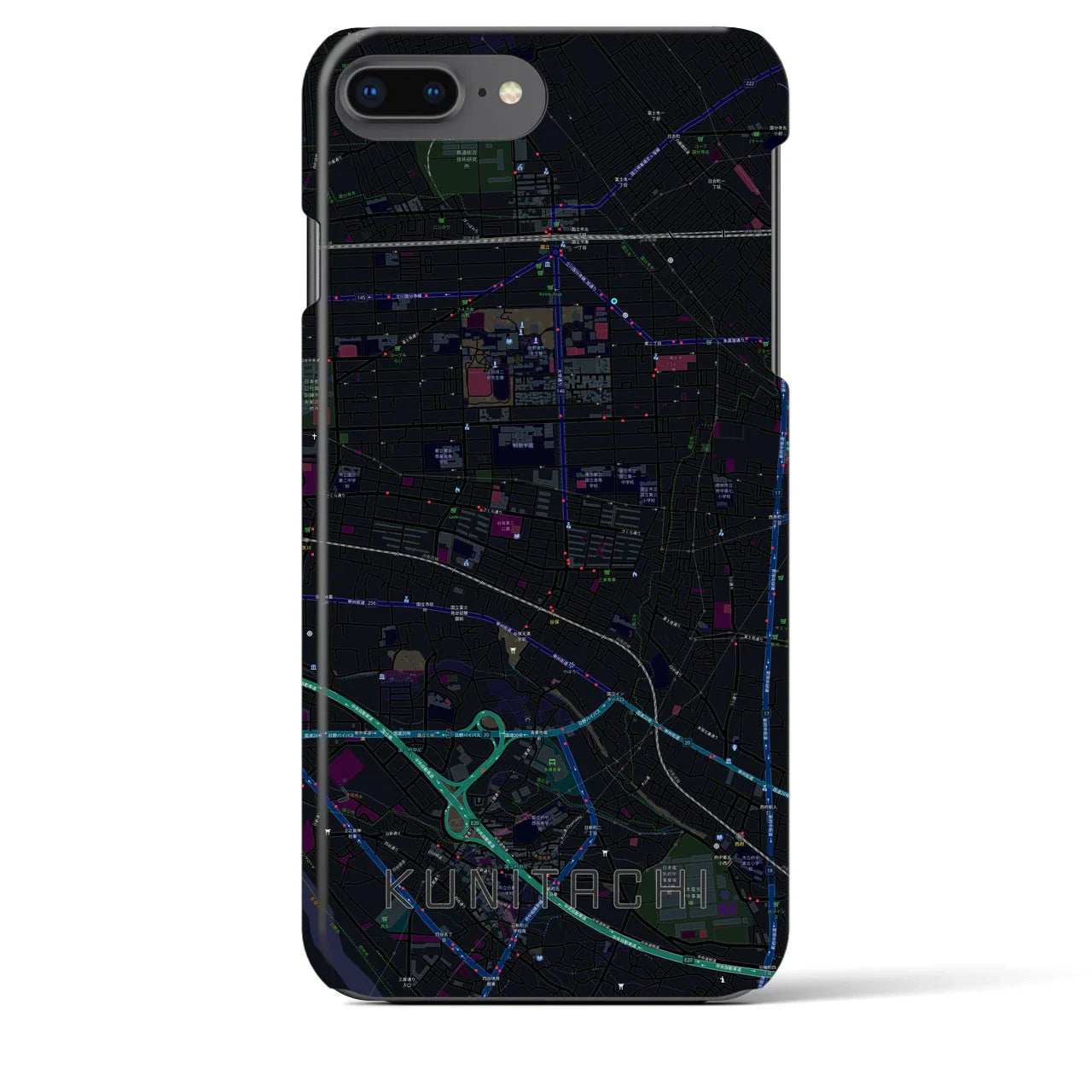 【国立(東京都)】地図柄iPhoneケース(バックカバータイプ)