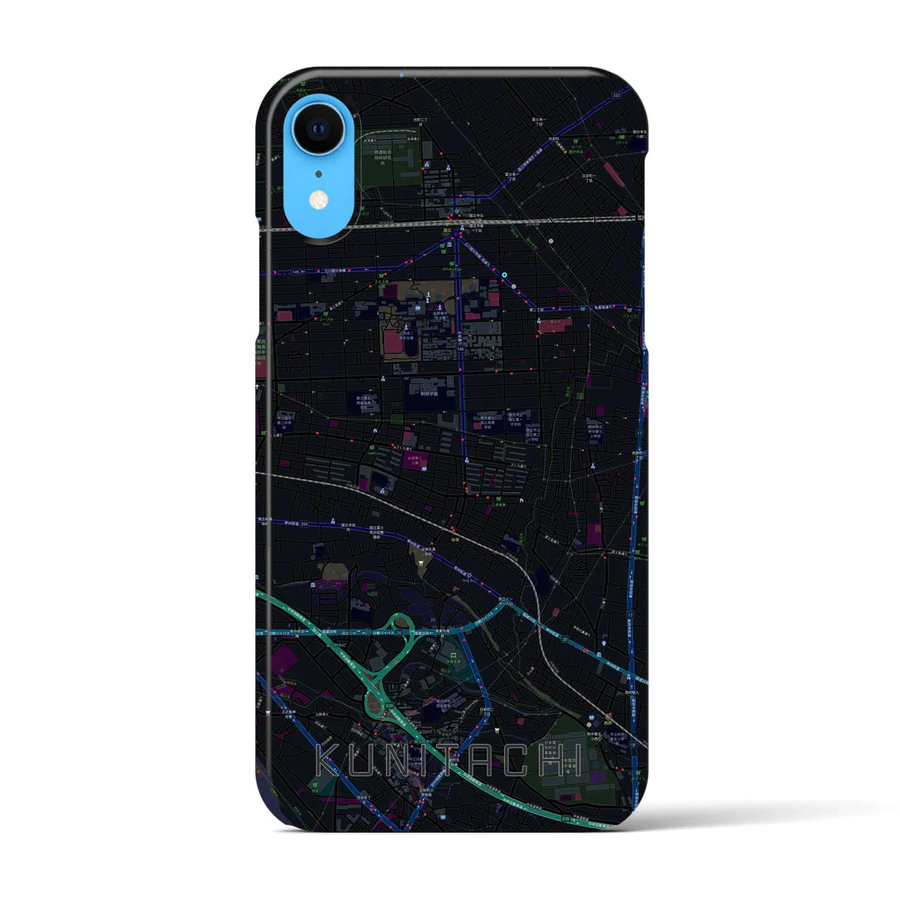 【国立(東京都)】地図柄iPhoneケース(バックカバータイプ)