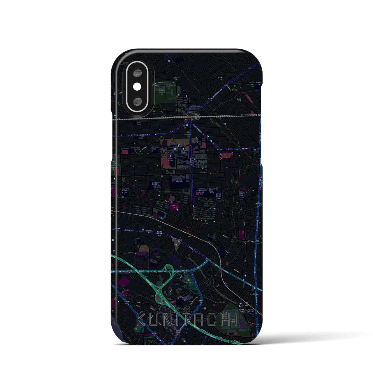【国立(東京都)】地図柄iPhoneケース(バックカバータイプ)