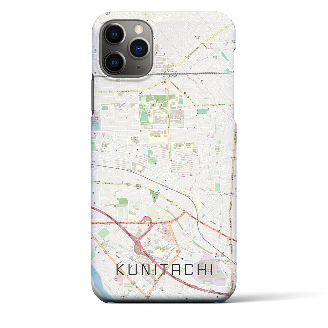 【国立(東京都)】地図柄iPhoneケース(バックカバータイプ)