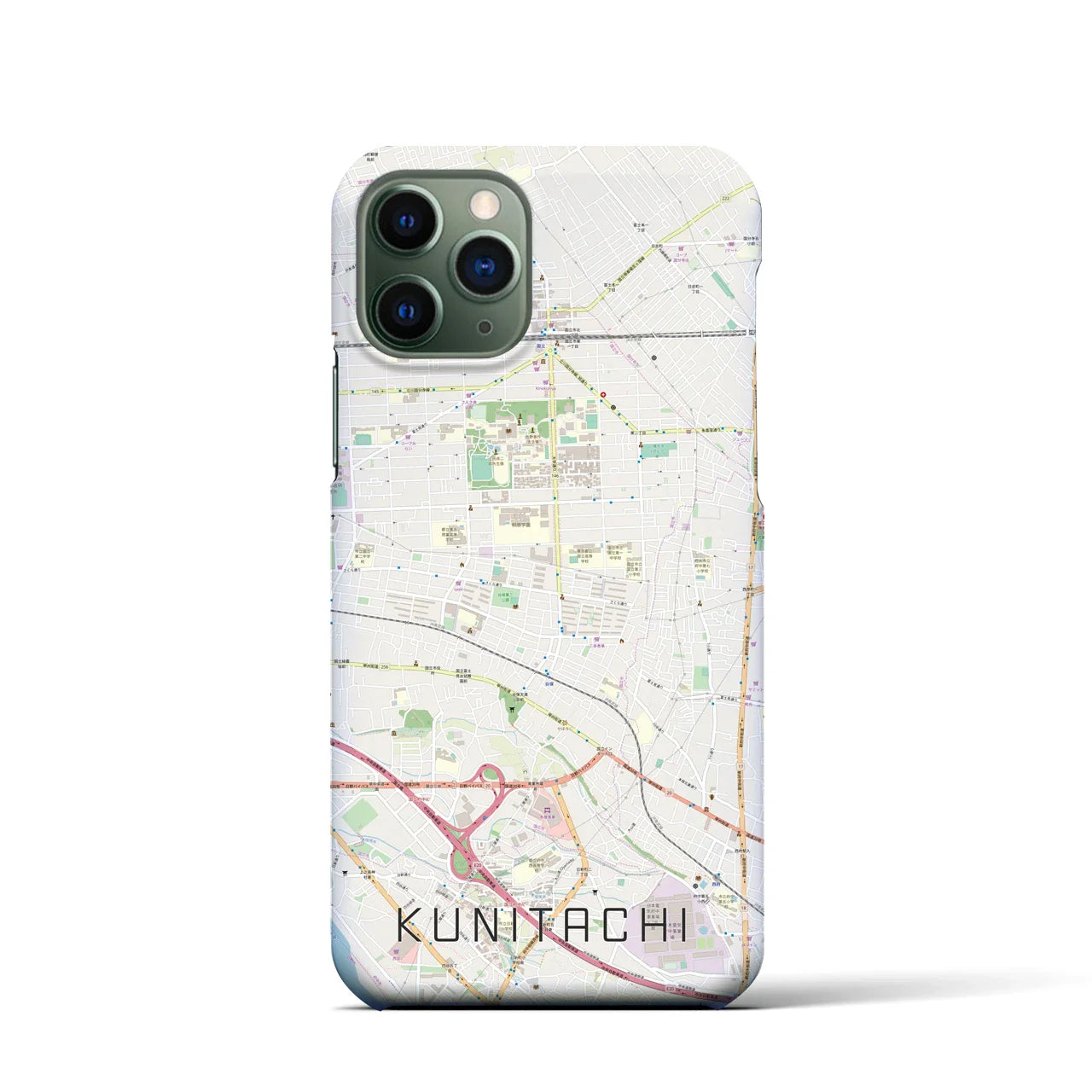 【国立(東京都)】地図柄iPhoneケース(バックカバータイプ)