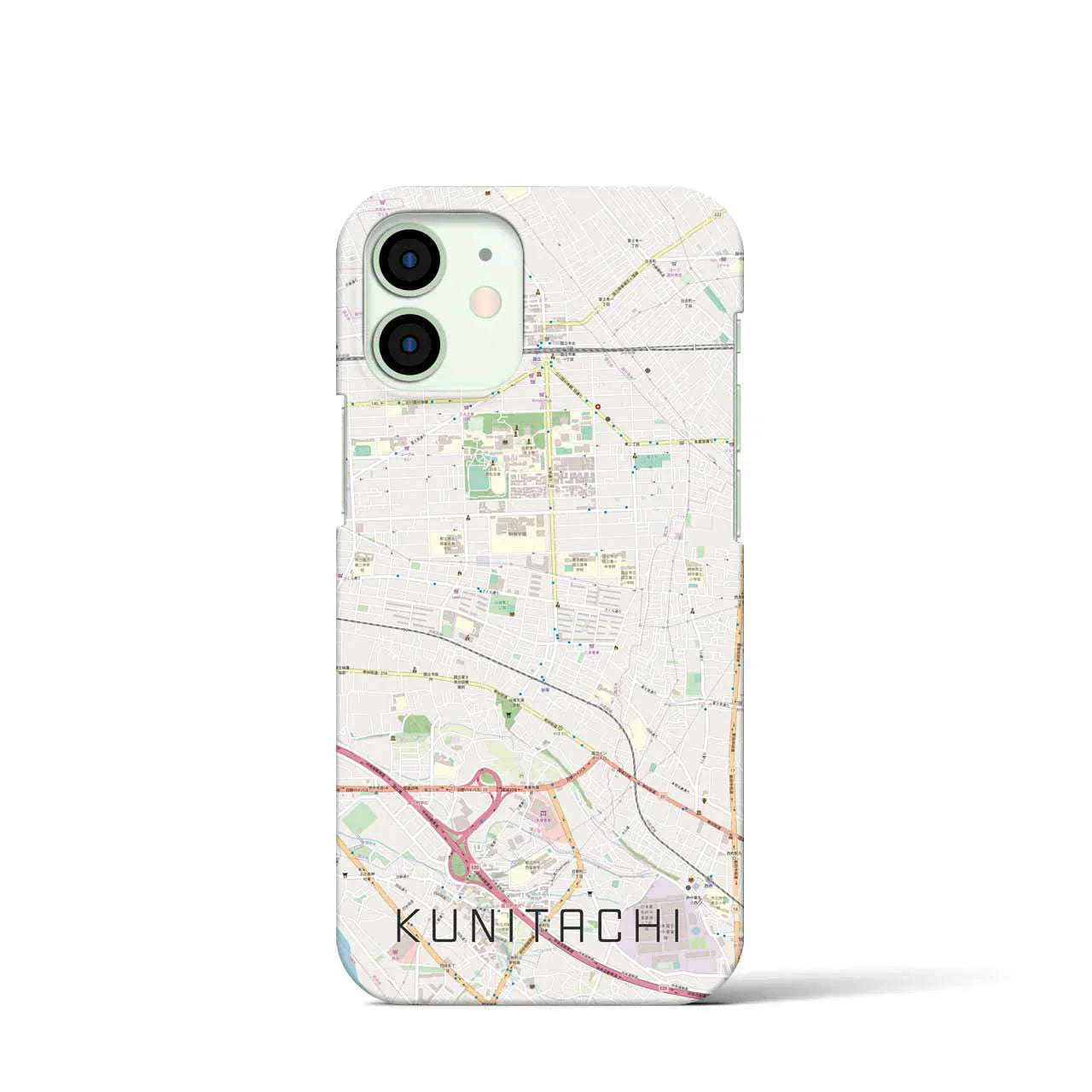 【国立(東京都)】地図柄iPhoneケース(バックカバータイプ)