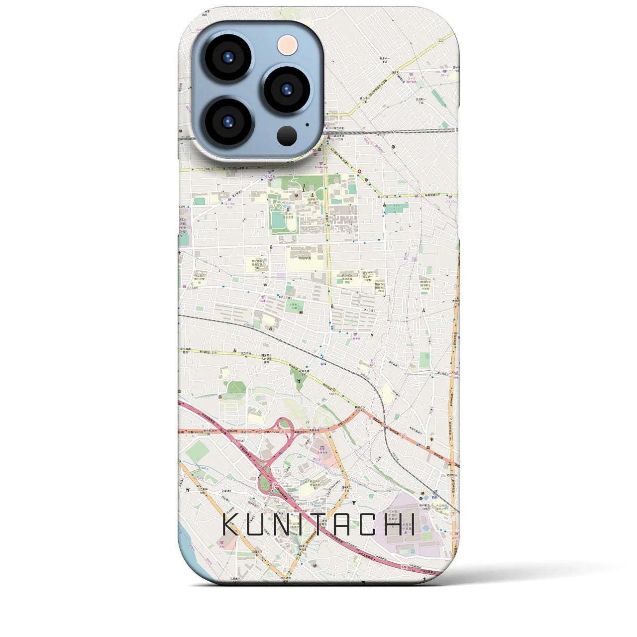 【国立(東京都)】地図柄iPhoneケース(バックカバータイプ)