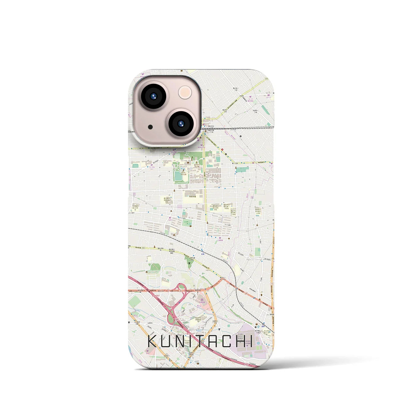 【国立(東京都)】地図柄iPhoneケース(バックカバータイプ)