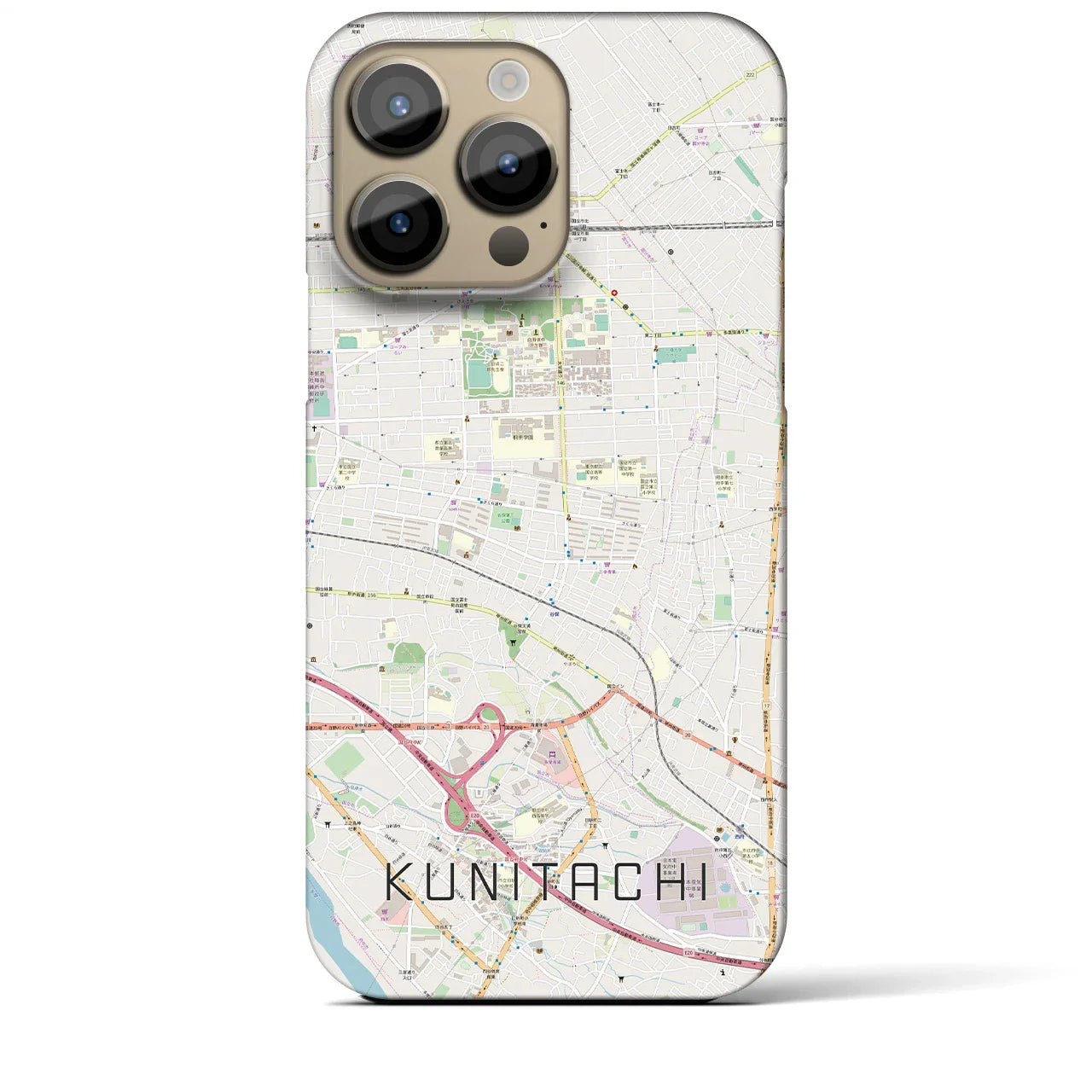 【国立(東京都)】地図柄iPhoneケース(バックカバータイプ)