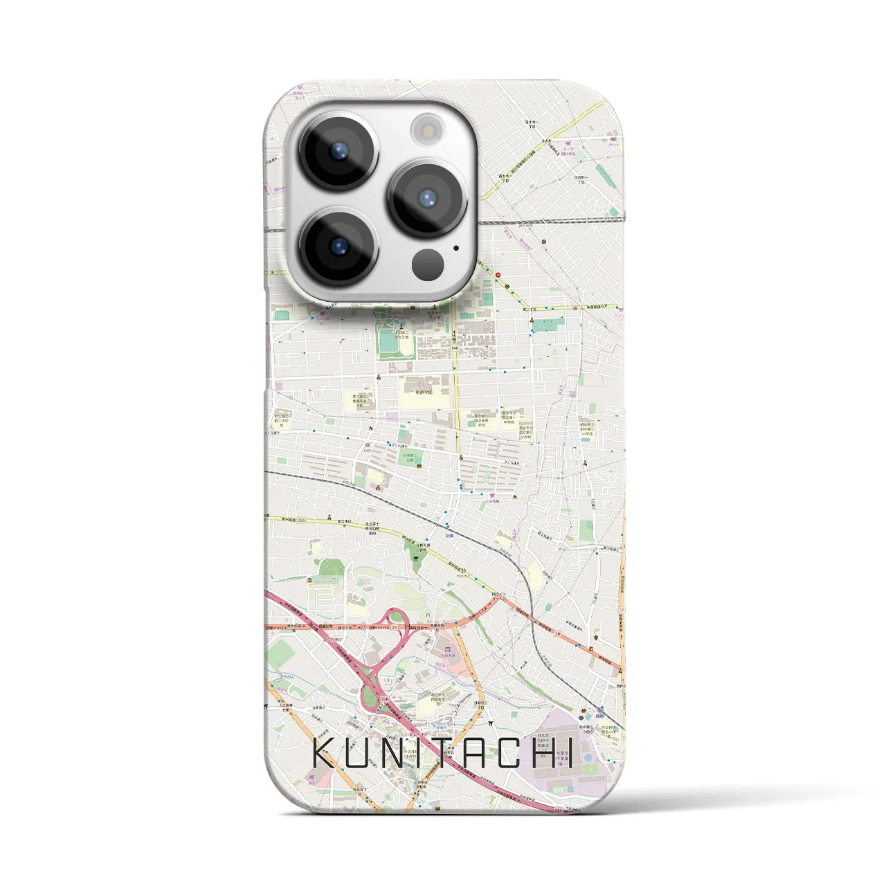 【国立(東京都)】地図柄iPhoneケース(バックカバータイプ)
