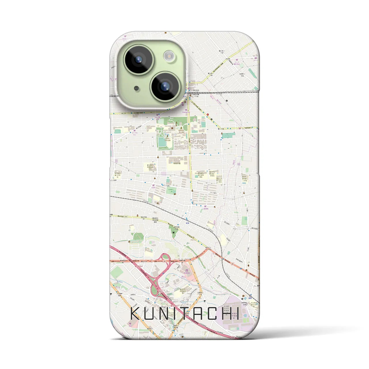 【国立(東京都)】地図柄iPhoneケース(バックカバータイプ)